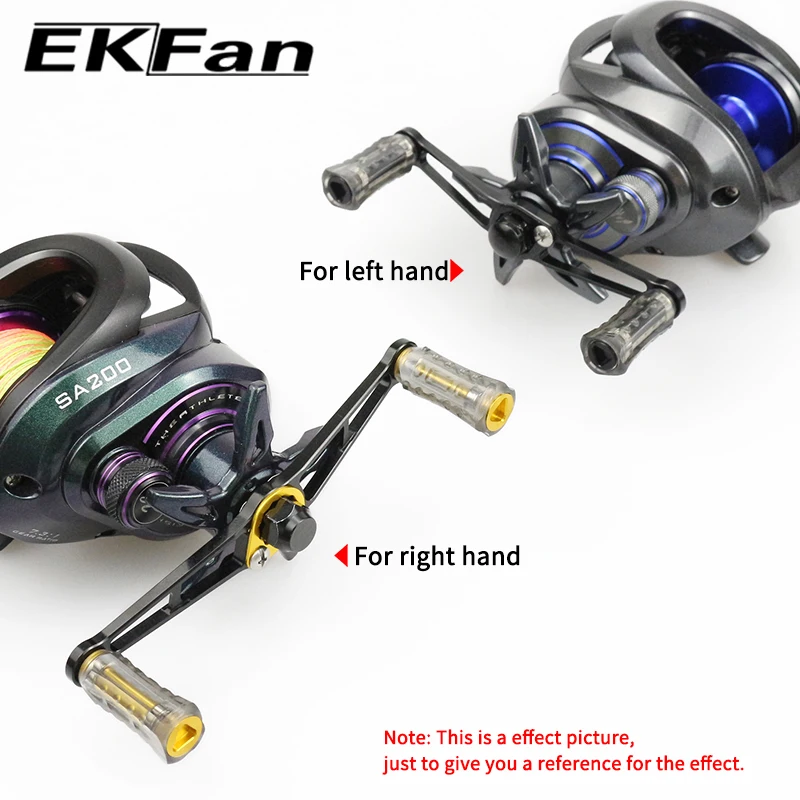EKFan 80/90/105mm Aluminiumlegierung Baitcasting Angelrollengriff 7*4/8*5mm Loch Universal A/S/D mit Acrylknopf Köderrollenteil – Detail 10