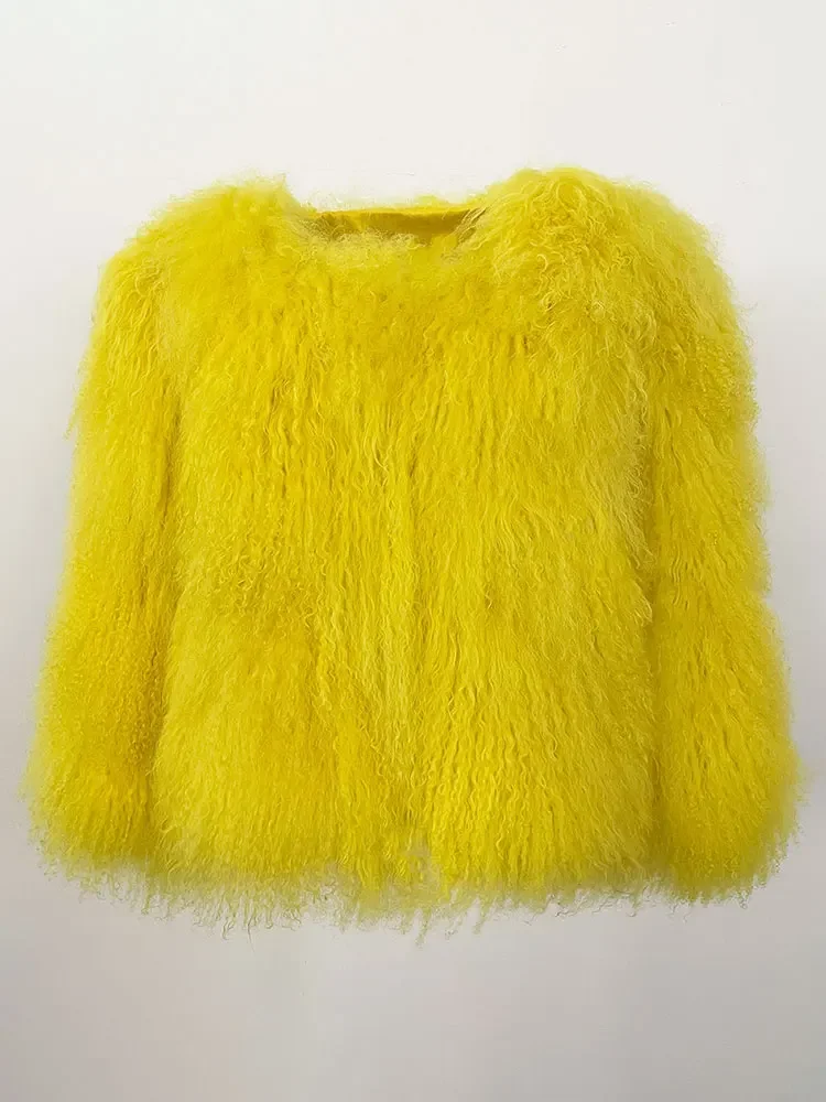 Nieuwe Vrouwen Natuurlijke Mongolië Schapen Bontjas Bovenkleding Mode Echte Bontjas Winter Bovenkleding Dikke Warme Jas Casual