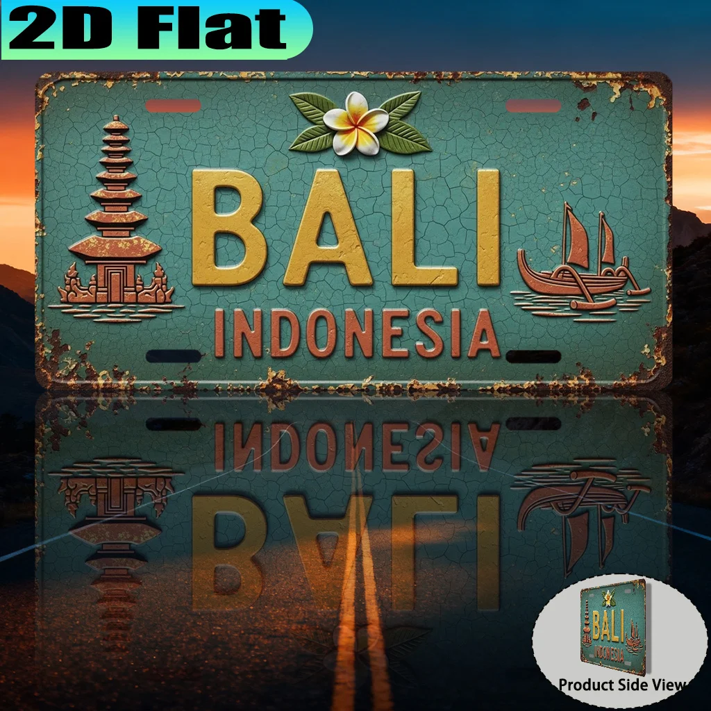 Home Decor Bali - 2D Flat - 1pc Bali-Themed Vintage