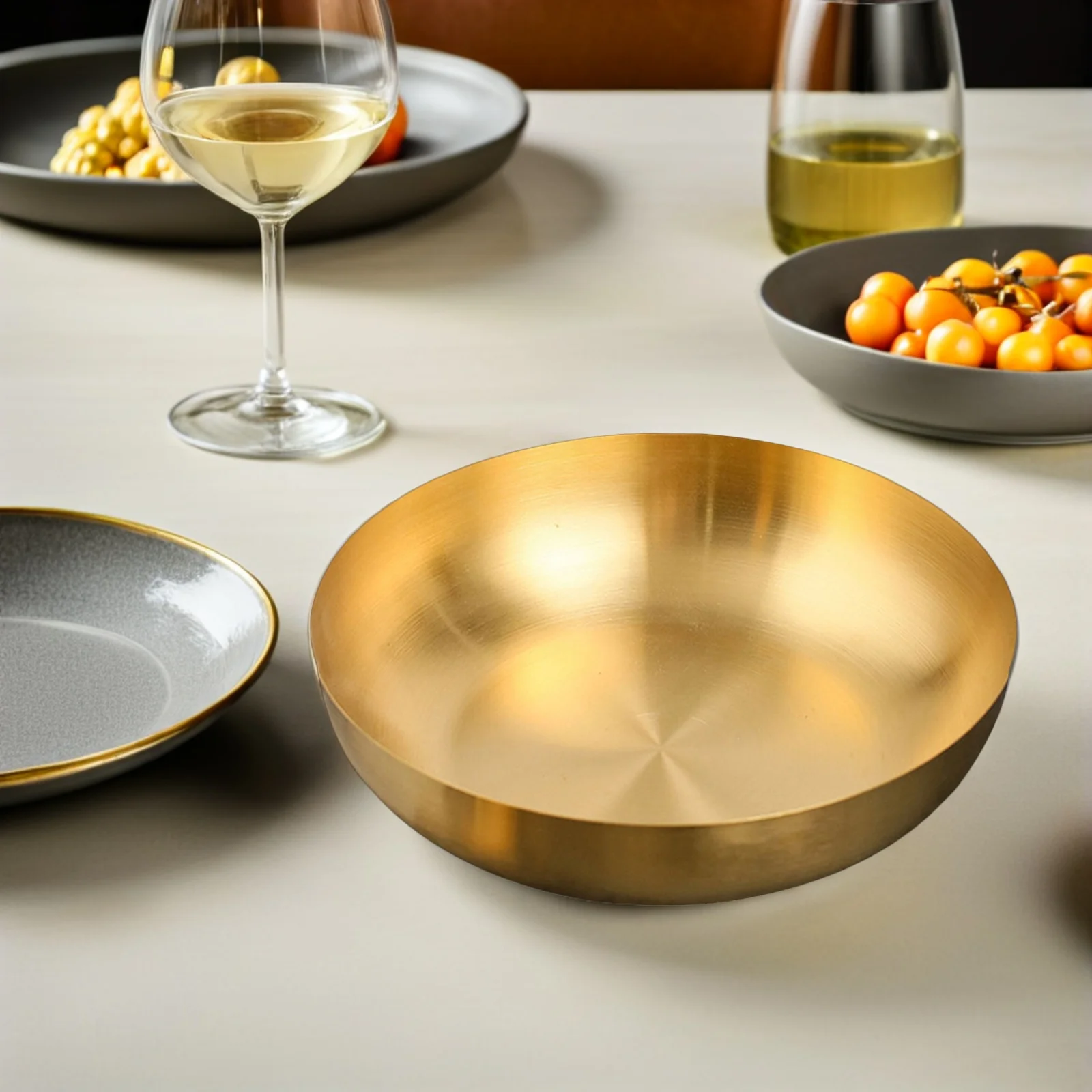 

Stainless Steel Fruit Multi-Function Serving Bowl Elegant Design Reusable Salad Bowl For Home Kitchen Use