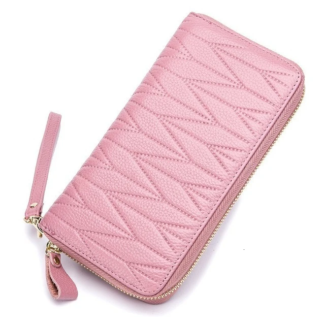 Women Wallet Genuine Leather Coin Purse Long Clutch Bags Rfid Female Card Holder Money Pocket Women Wallets With Phone Case