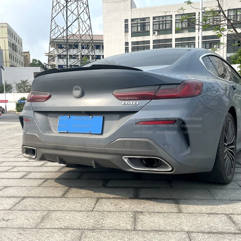 For BMW 8 Series G16 M8 4 Door 2018-2022 Spoiler ABS Gloss Black /Carbon Look Rear Trunk Lip Spoiler Body Kit Accessories