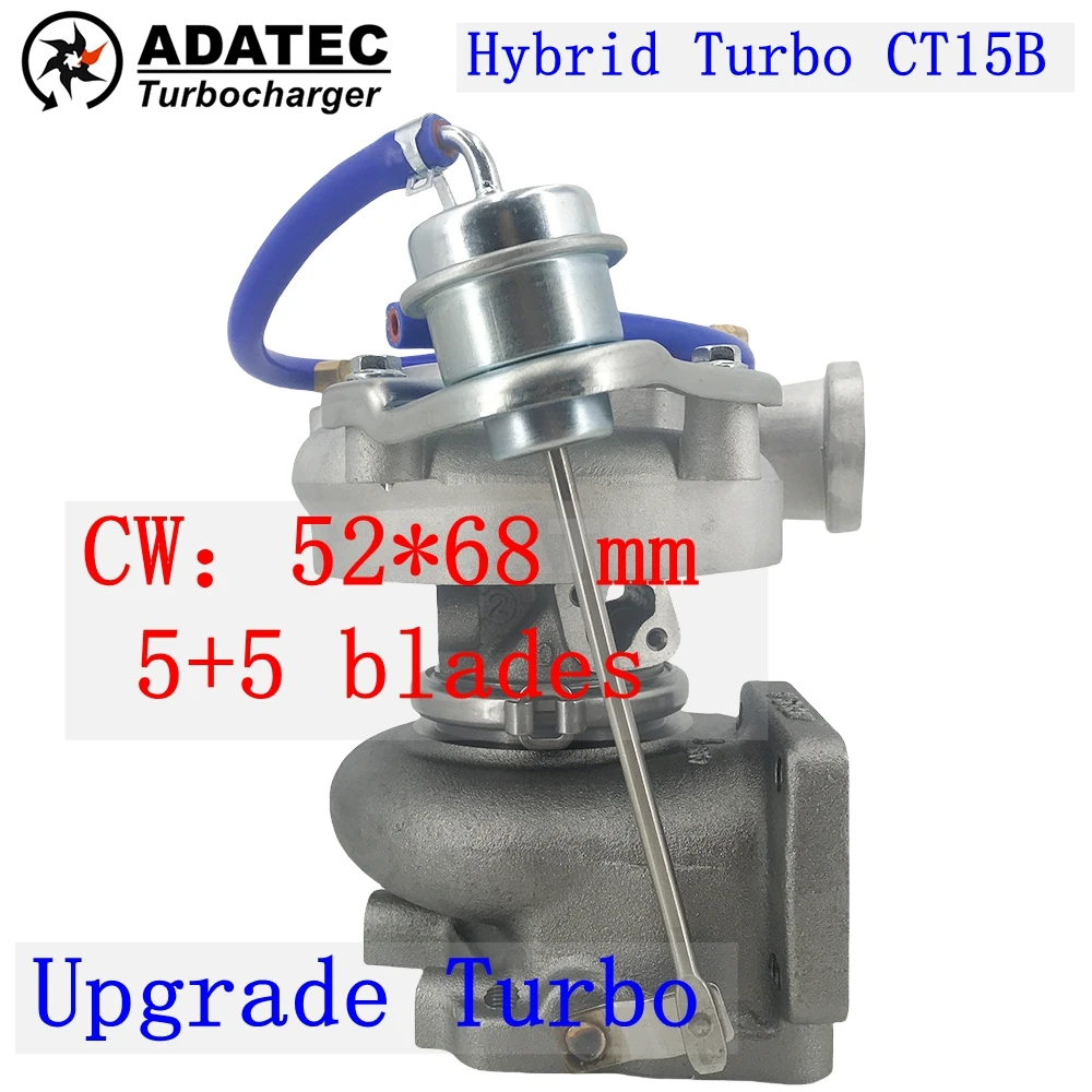

Upgrade Turbo CT15B 17201-46040 for TOYOTA Makr Chaser Cresta Tourer V JZX100 1JZ 1JZ-GT CW：52*68 mm 5+5 blades TW：48*597mm
