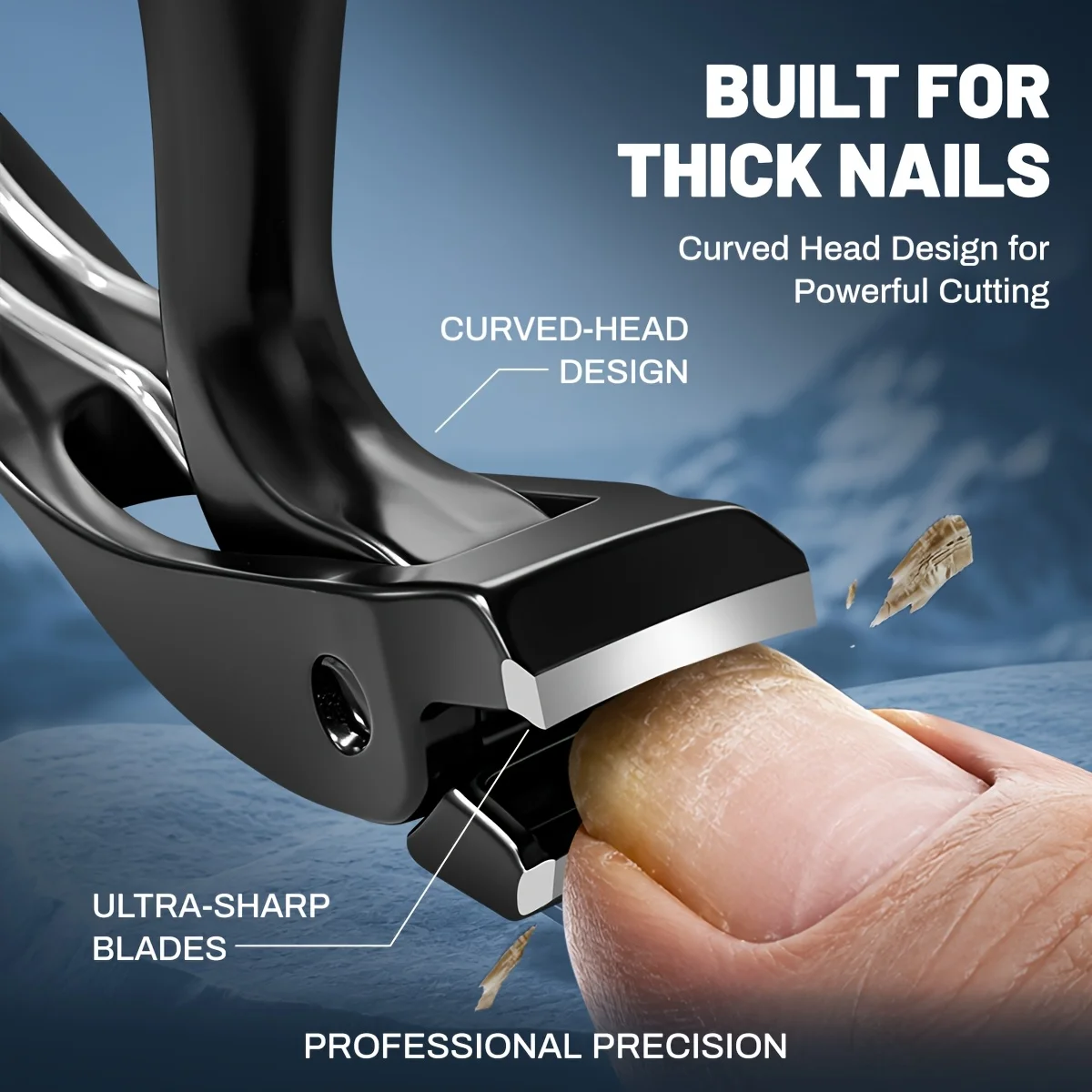 Heavy Large Nail Clippers For Adult Thick Hard Nails Anti Splash Nail Cutter Wider Sharp Blade Simple To Trim Tough Gray Nails