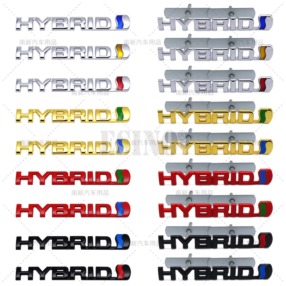 Car Styling Hybrid 3D Grill Rear Trunk Fender Metal Chrome Zinc Alloy Emblem Badge for Toyota RAV 4 Prado Camry Corolla Yaris