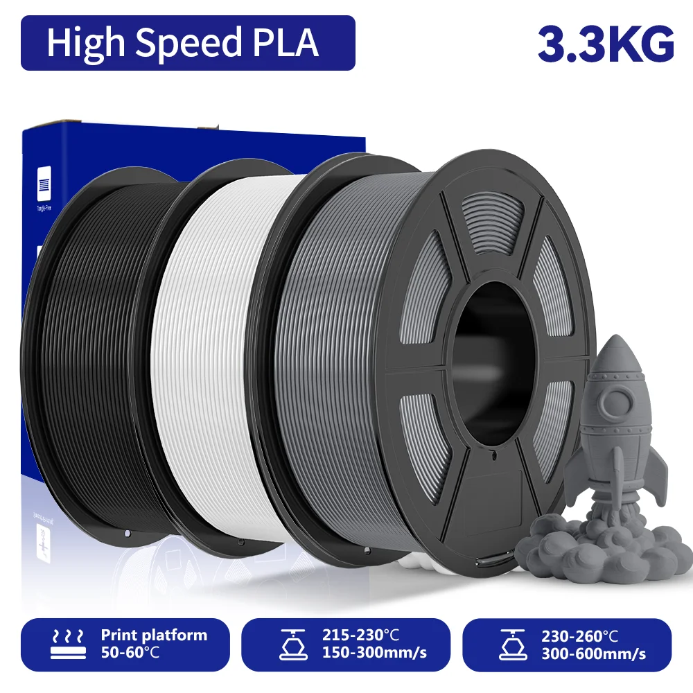 JAYO 3,3KG HS PLA 3D-Drucker-Filament 1,75mm Hochgeschwindigkeits-PLA 600mm/s Schneller Druck & Hohe Zähigkeit 3D-Druckmaterialien für 3D-Drucker