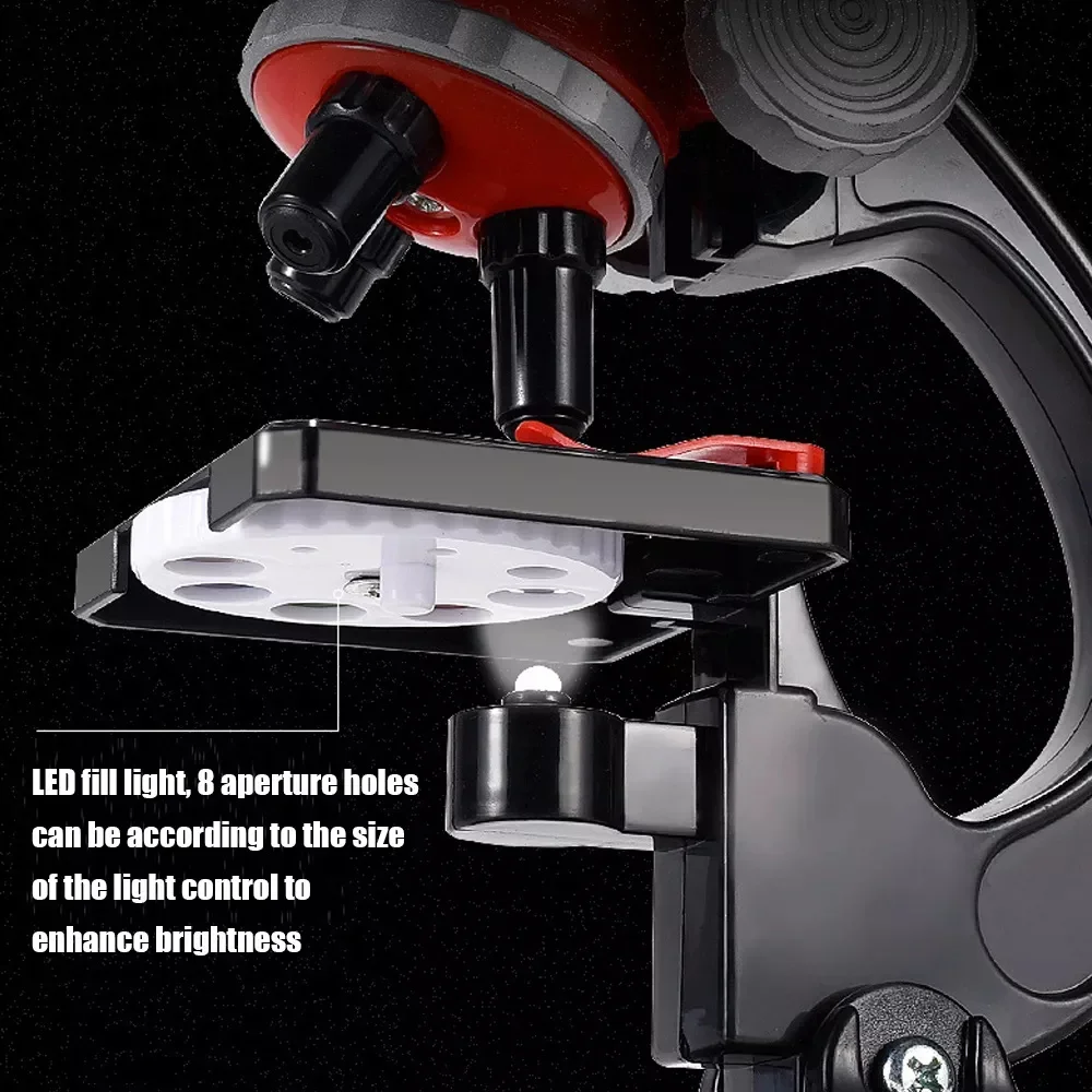 Portable Professional Biological Trinocular Microscopes Kit 1200X Lab Children's Microscopio With LED Light for Kids Science