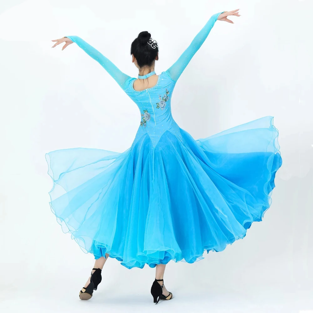 2025 meninas moderna competição de dança traje das mulheres roupa valsa vestido moda palco desempenho roupas dancewear palco salão de baile