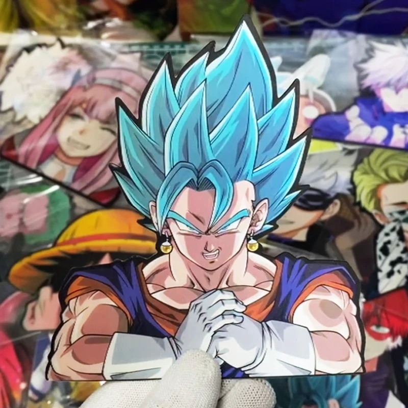 Vegetto 3d anime movimento adesivo dragon ball z anime adesivo decalques à prova dwaterproof água para carros, portátil, geladeira, parede, etc brinquedo presente