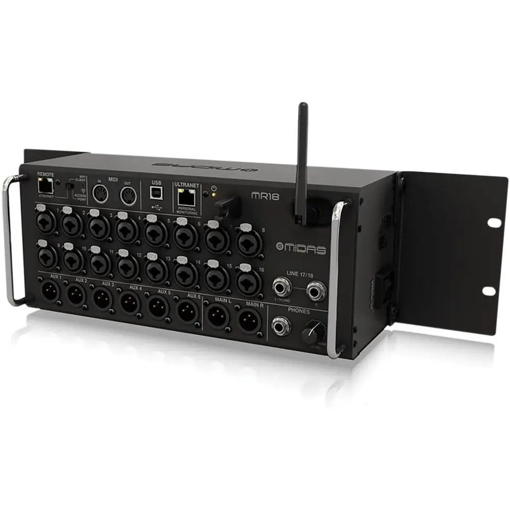 

MR18 18-Input Digital Mixer or iPad/Android Tablets with 16 PRO Preamps, Integrated Wii ule and Multi Channel USB Audio Interace
