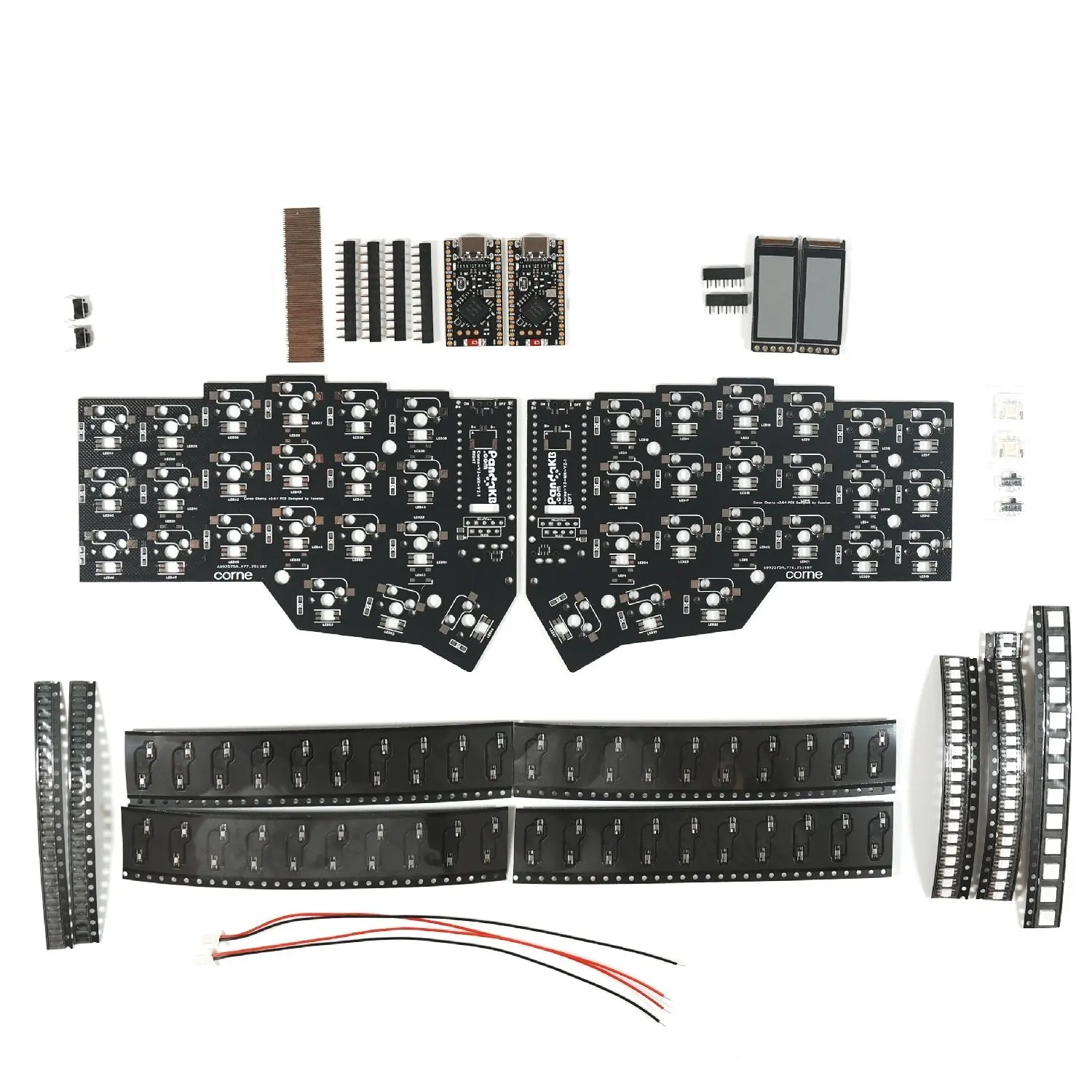Corne V3 PCB Custom Split Keyboard Kit Material RGB QMK Wireless DIY Horn Keyboard Nice View Game Accessories Bottom Cotton Pad