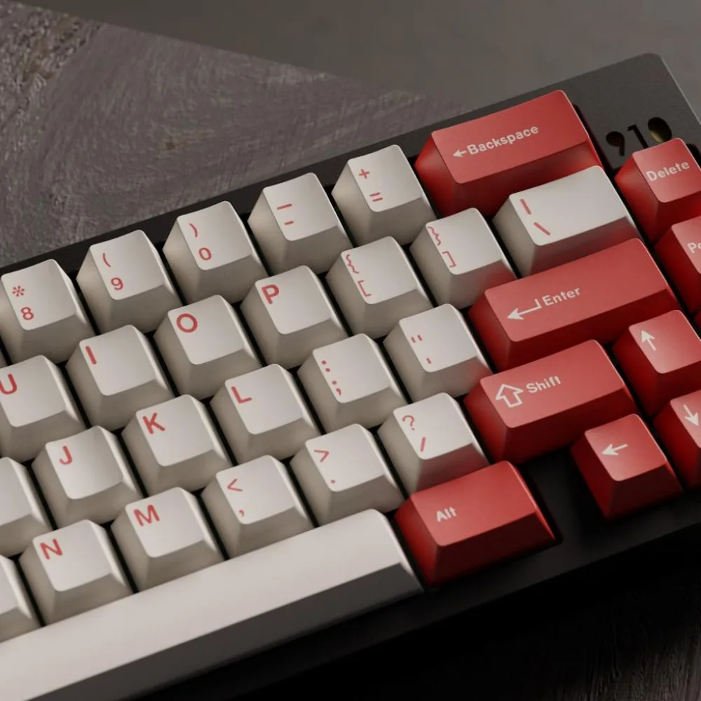 Klassische rote Theme-Tastenkappe, großes Set, zweifarbig, Kirsch-PBT/ABS-Mischung, individuelle Tastenkappe für mechanisches Gaming-Tastatur-Zubehör, Geschenk