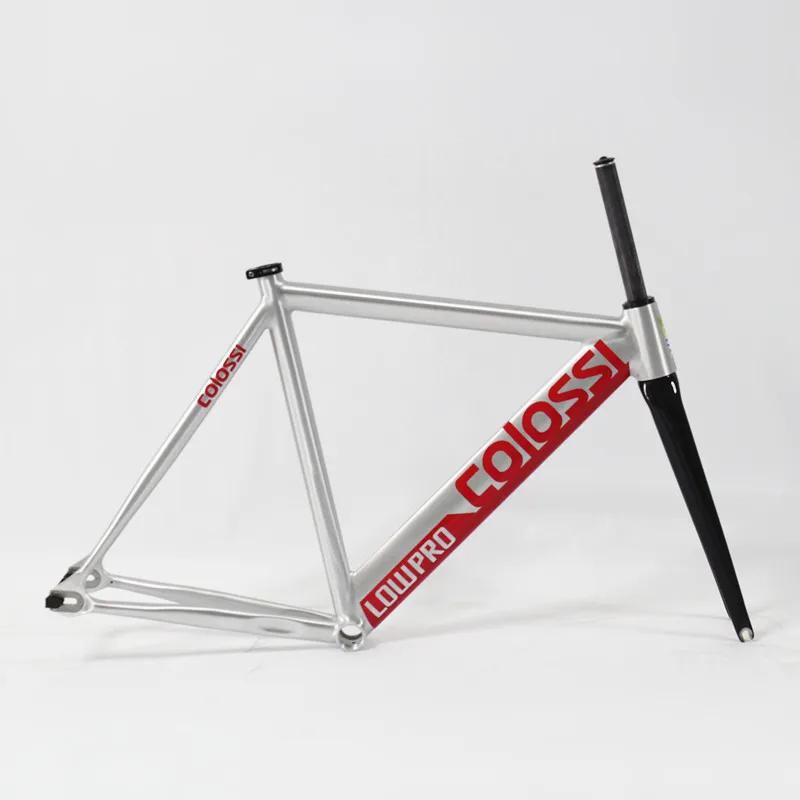 

Colossi-fixed gear frame for Track bike, 700C frameset, made of aluminum, carbon fork, high quality, bicycle parts, 53/55cm