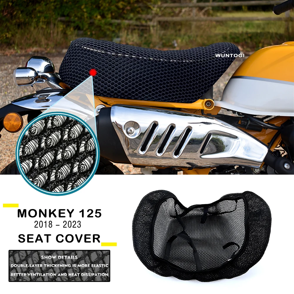 Motorcycle Seat Cover for Honda Monkey 125 2018-2023 Seat Protect Cover Monkey125 Parts Breathable Seat Cover