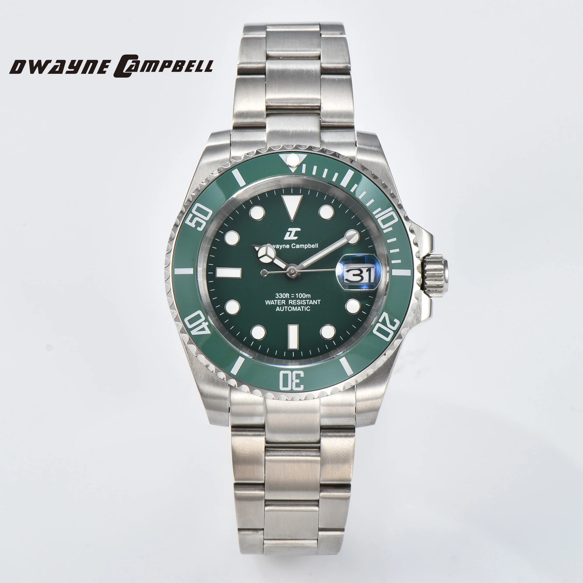 Dwayne campbell top luxus nh35 herren automatische mechanische uhr wasserdichte leuchtende