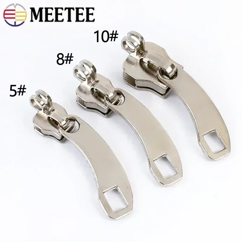 2-10Pairs Zipper Sliders with Lock Hole for Nylon Zips Suitcase Backpack Zip Puller Closure Repair Kits DIY Sewing Accessories