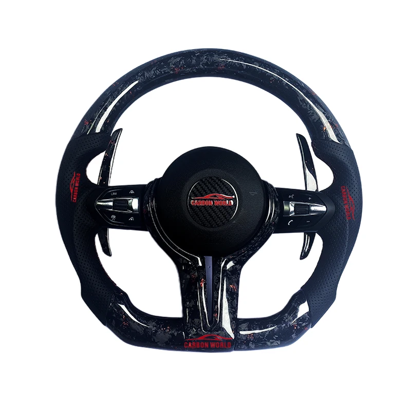 

Custom red carbon fiber forged carbon steering wheel for BMW F06 F07 F10 F15 F16 F20 F30 F31 F32 F80 M3 M4 M5