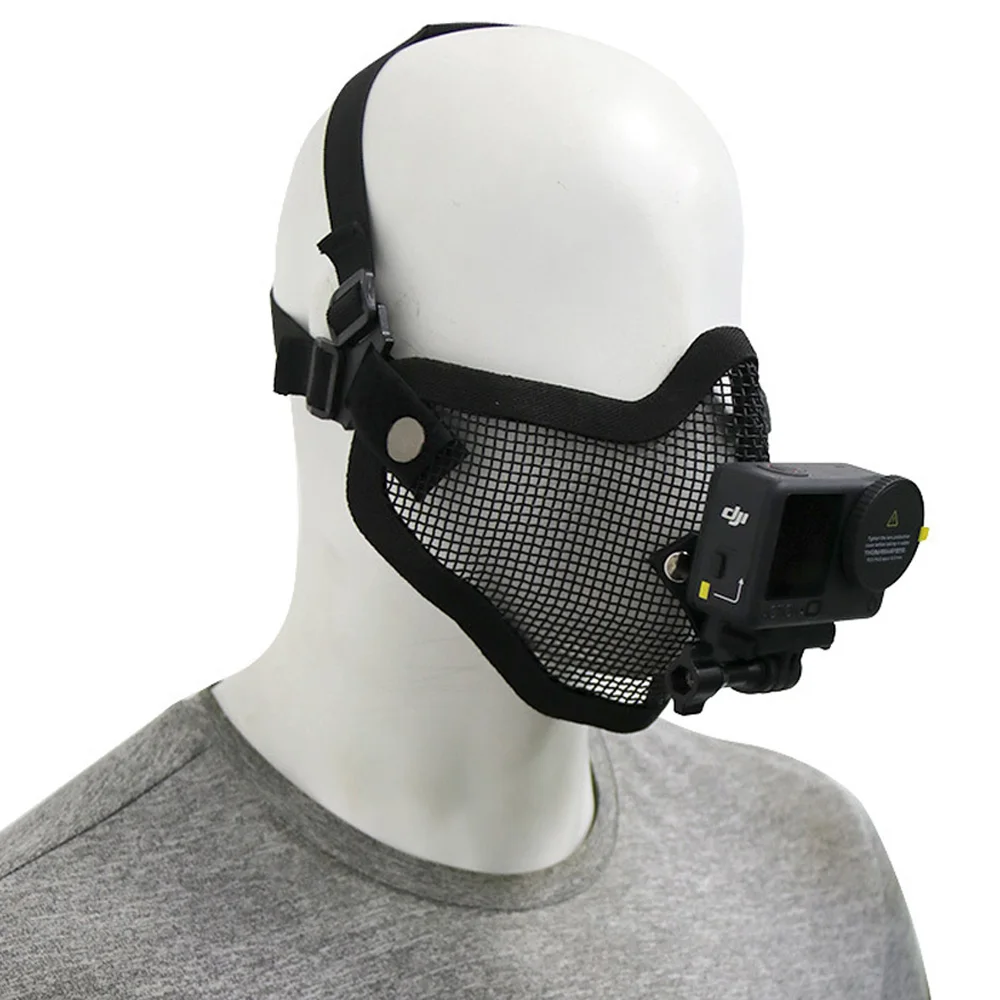 

Тактическая маска с креплением для экшн-камеры и телефона, универсальная маска для записи от первого лица, защитный щиток для лица, полумаска для страйкбола NA176S