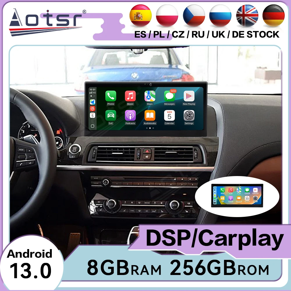 

2025 Новый экран управления жестами для BMW 6 серии 2009-2016, автомобильный мультимедийный Android Auto GPS Navi Voice Vontrol, головное устройство, беспроводное