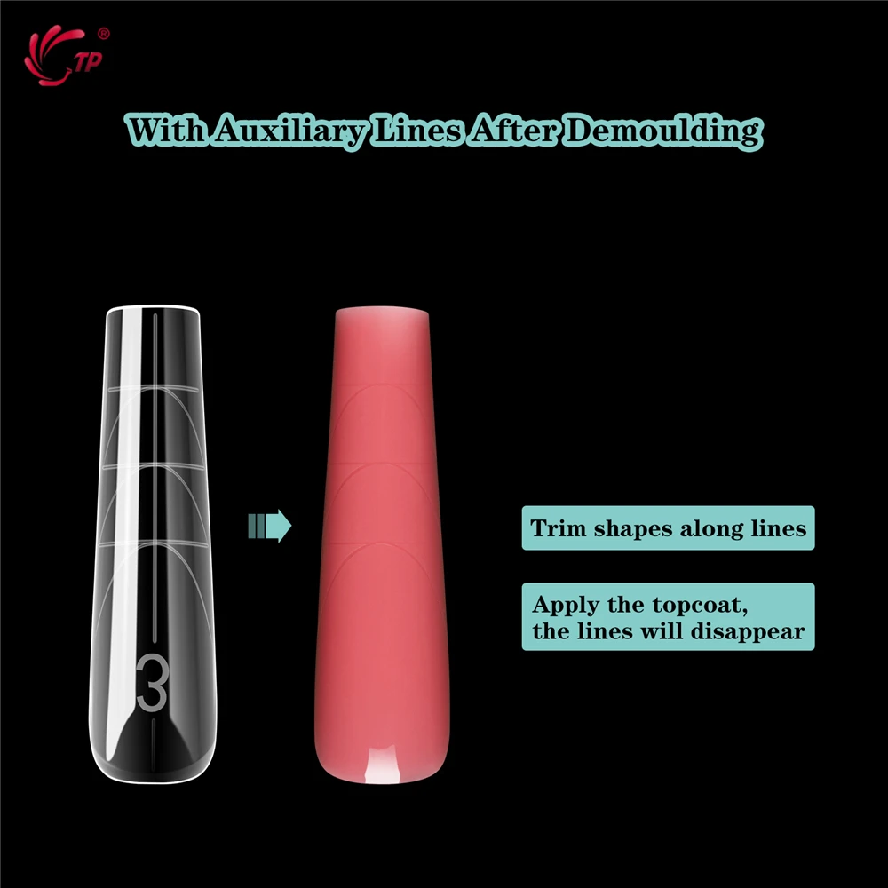 TP Dual Forms Nail Mold 150pcs/box Acrylic Nail Extension Poly Nail Gel Mold Full Cover Clear Nail Forms Manicure Tools 15 Sizes