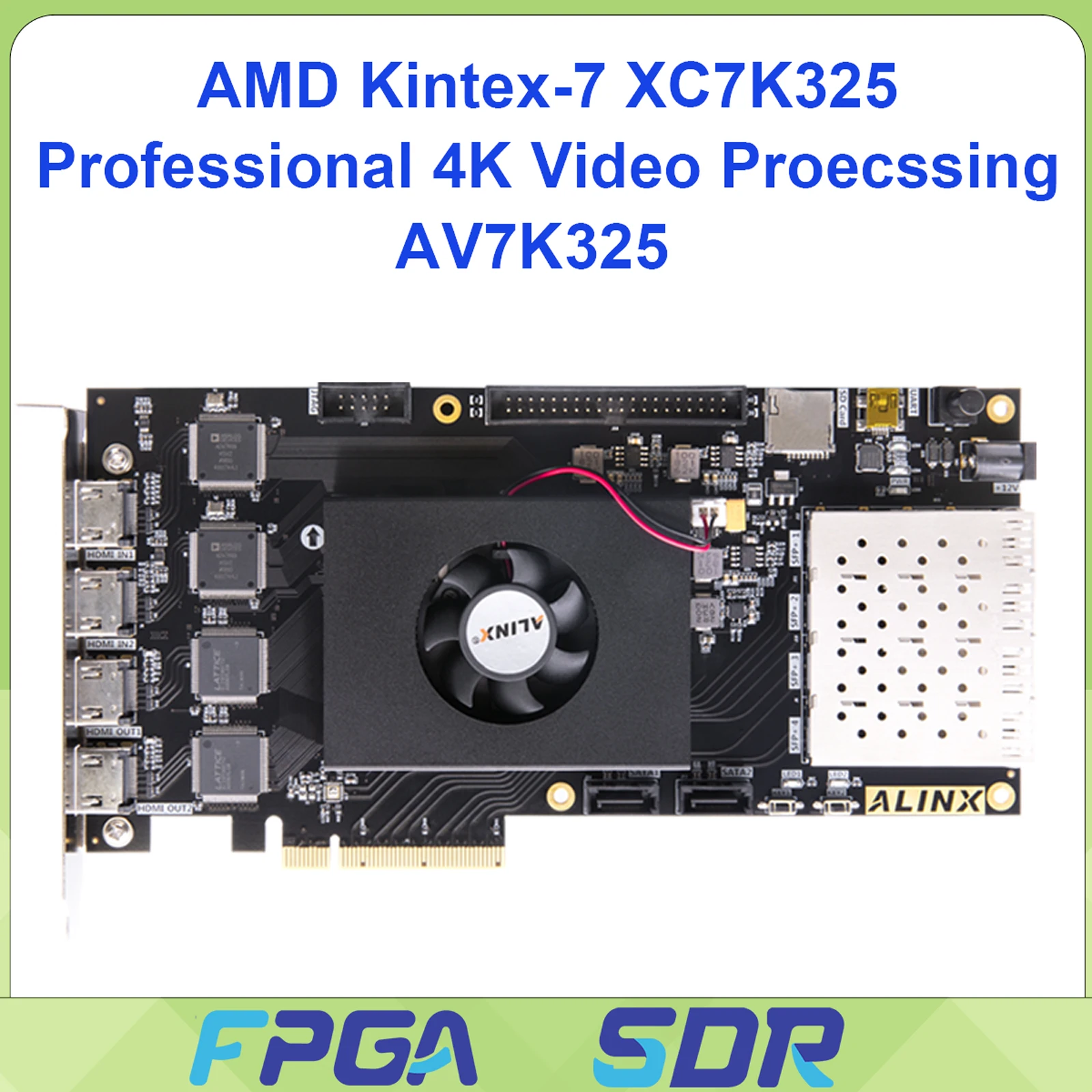ALINX AV7K325 FPGA Development Board AMD Kintex-7 XC7K325T SFP HDMI PCIe 2.0 Video Processing for AI Vision Application