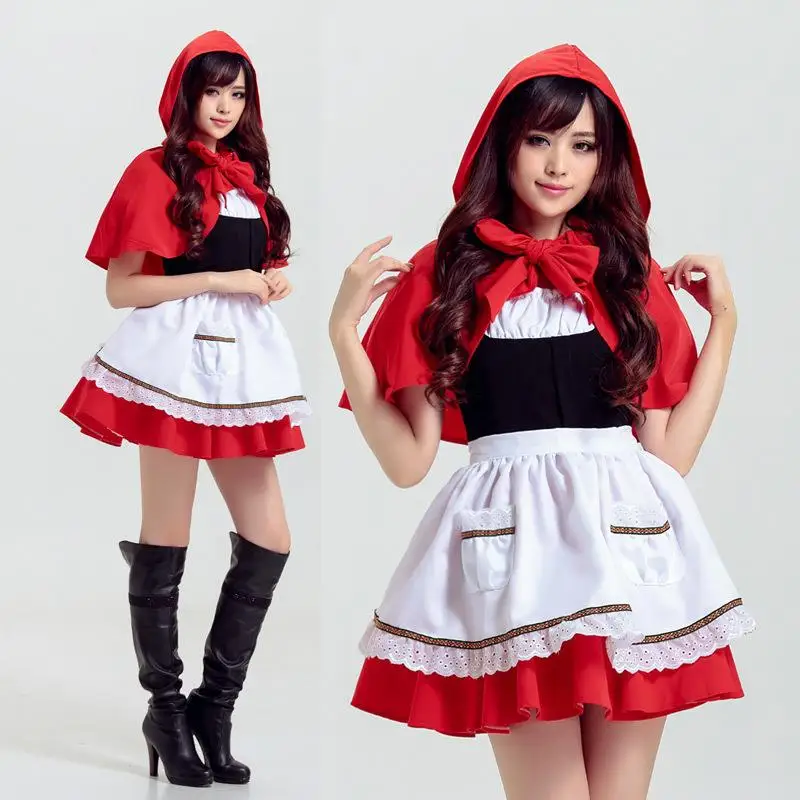 

Halloween Little Red Riding Hood Role Play Anime Party Costume Game Uniform Maid Uniform Women's Clothing Gift