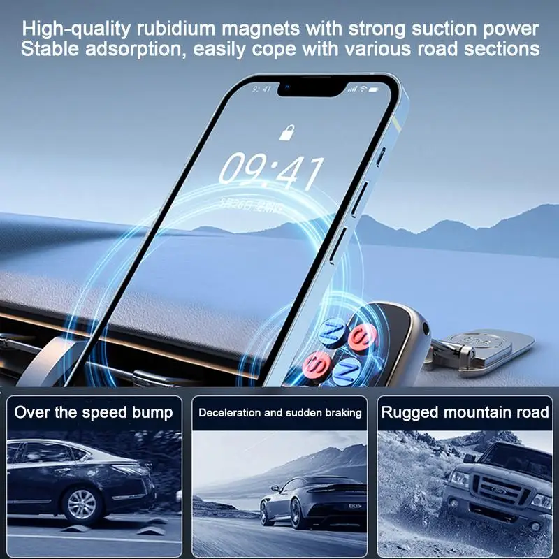 Magnet Car Phone Holder Folding Car Dashboard Phone Holder Adhesive Car Phone Holder Stand With Strong Magnet For Car Dashboard