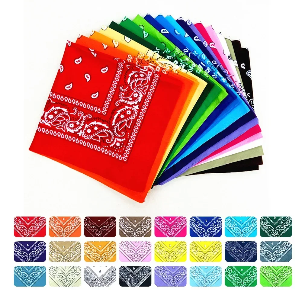 

55cm Unisex Men Women Bandana Hairband Cowboy Mens Biker Sports Headwear Wrist Hairwrap Paisley Head Wrap Square Scarf