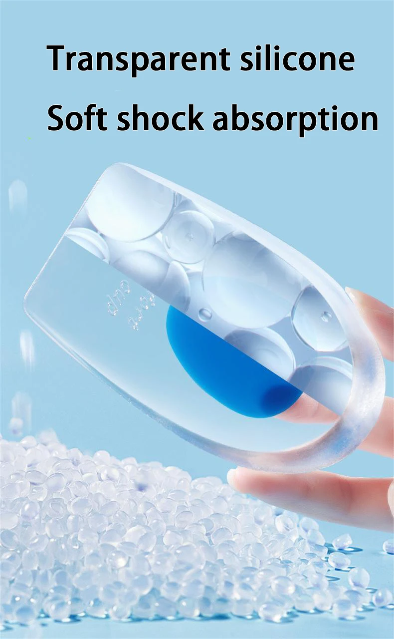 Silikon-Fersenkissen, Gel-Einlegesohlen für Schuhe, Herren und Damen, zur Schmerzlinderung bei Fersensporn, Fußpolster, zur Erhöhung der Körpergröße, Schuh-Einlagen. – Detail 4