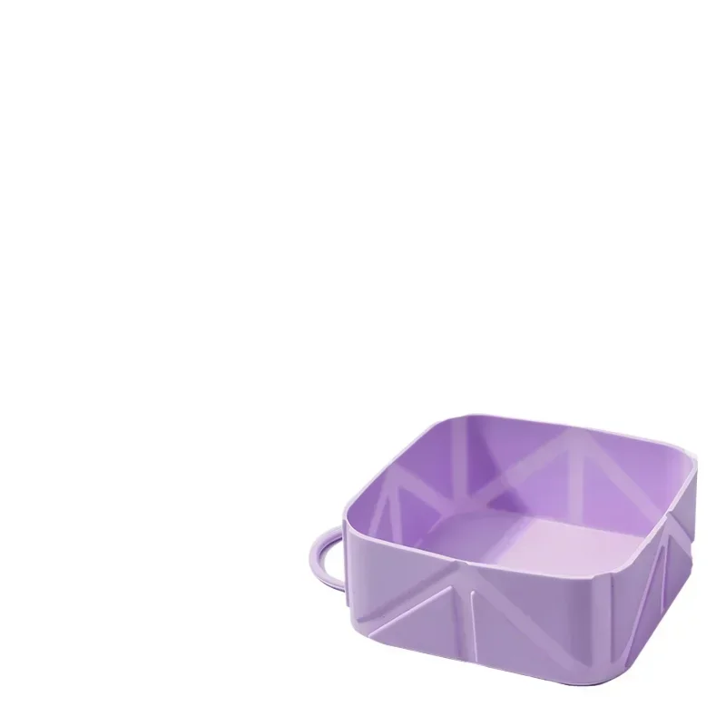 Cat and dog folding bowl, dog accompanying bowl when going out, dog food basin