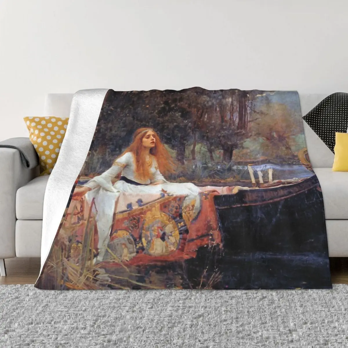 John William Waterhouse The Lady Of Plush Bed Blanket Blankets & Throws Custom Blanket Personalized Throw Blanket