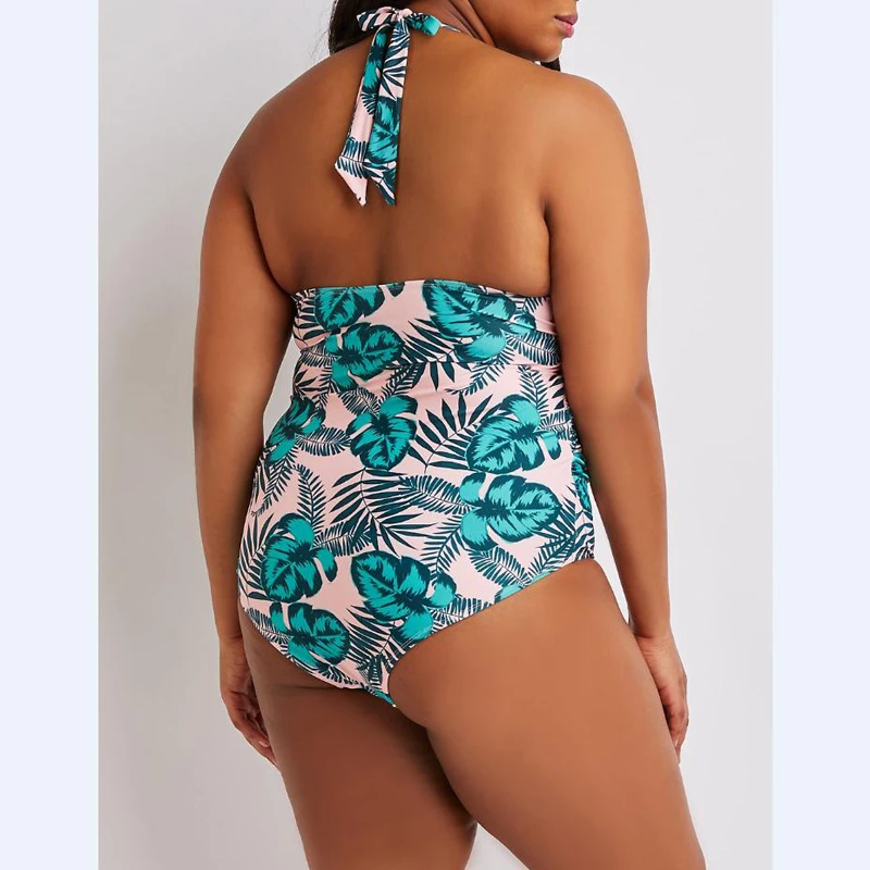 Sexy Plus Size Swimwear Print Bodysuit Women Bikini Set Swimsuit Push Up One Pieces Bathing Suit Beachwear