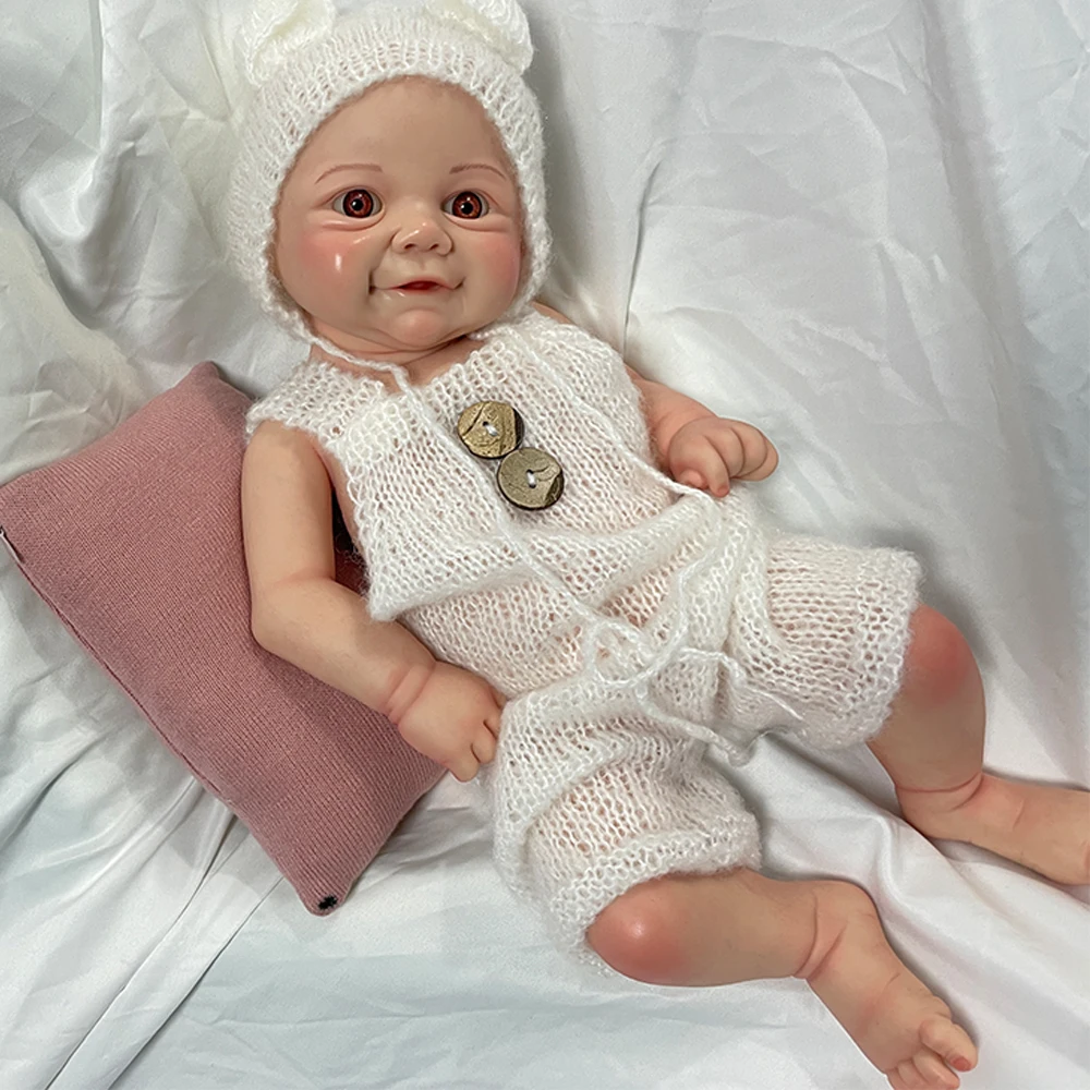 

18Inch/45Cm Adorable Solid Silicone Reborn Girl Full Body Handmade Painted Lifelike Real Silicone Baby Girl Doll