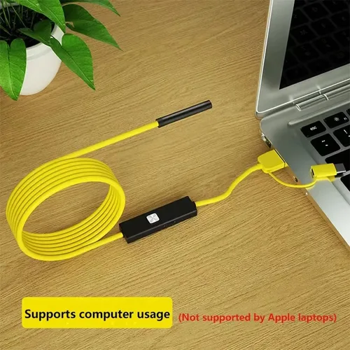 Imagen 2 del producto Cámara endoscópica de doble lente HD para iPhone HUAWEI XIAOMI PC inspección por boroscopio Mini cámara luz 3 en 1 puerto o puerto relámpago