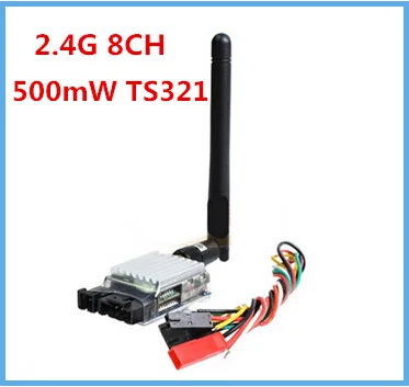 FPV Wireless Video Transmitter 2.4G 500mW 8CH Audio Video Transmitter for TS321 Long Range FPV System Remote Control Aerial