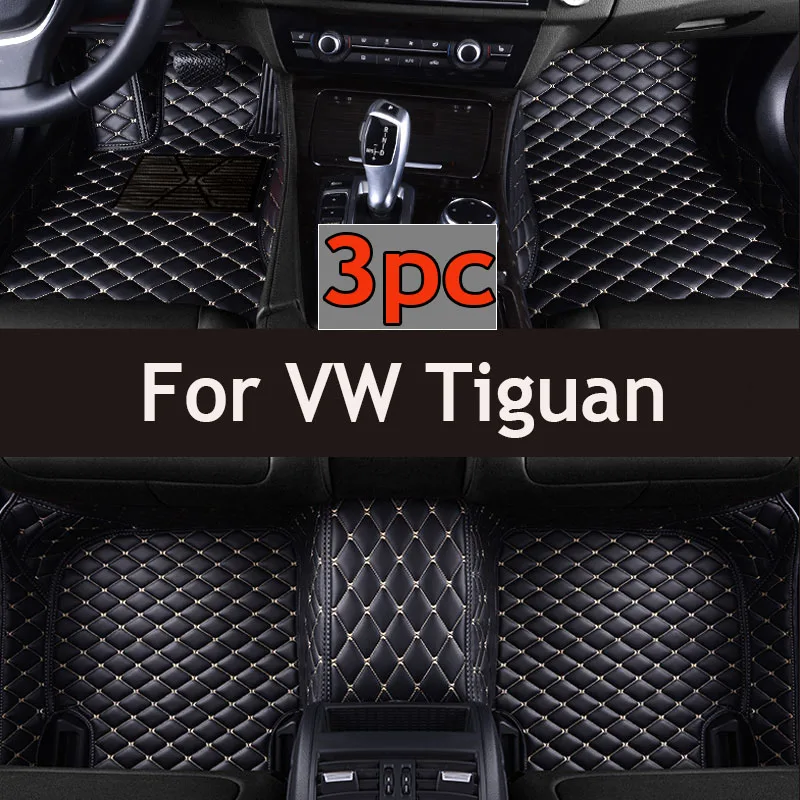 Car Mats Floor For VW Tiguan Allspace LWB 2017~2022 7seat Leather Not Computer Box Under The Driver Seat Car Accessories