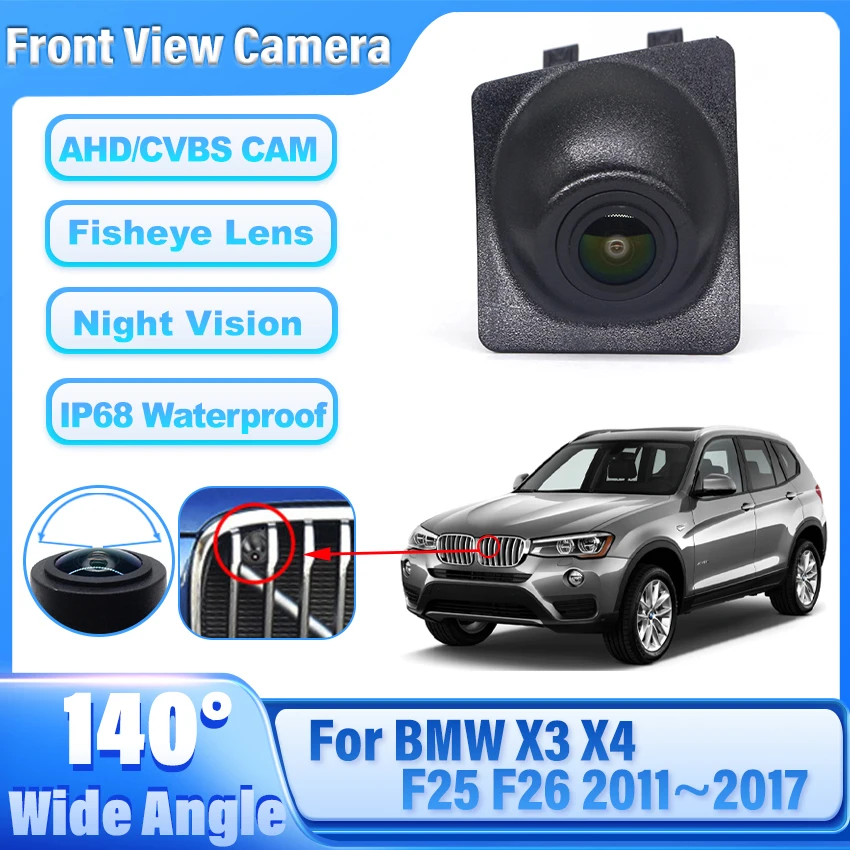 HD CCD AHD Car Front View Parking Night Vision Positive Waterproof Logo Camera For BMW X3 X4 F25 F26 2011 2012 2013 2014~2017