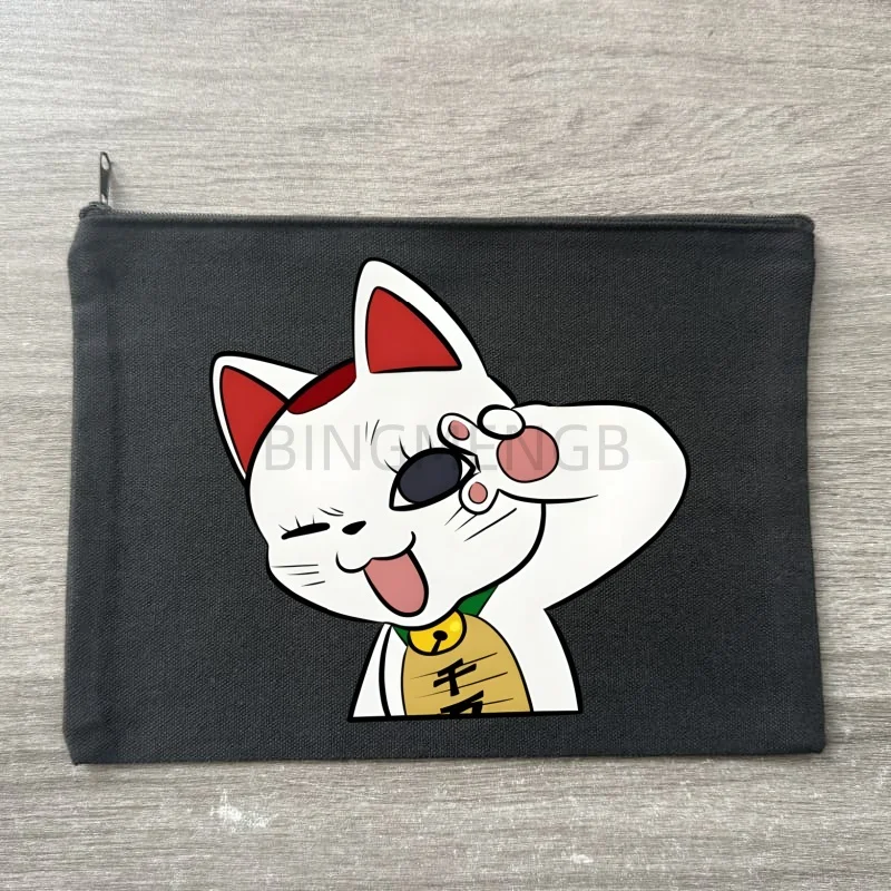 

Косметичка Dandadan Okarun Anime Momo Ayase из холщовой ткани, портативная дорожная черная косметичка на молнии, легкая женская сумочка для монет