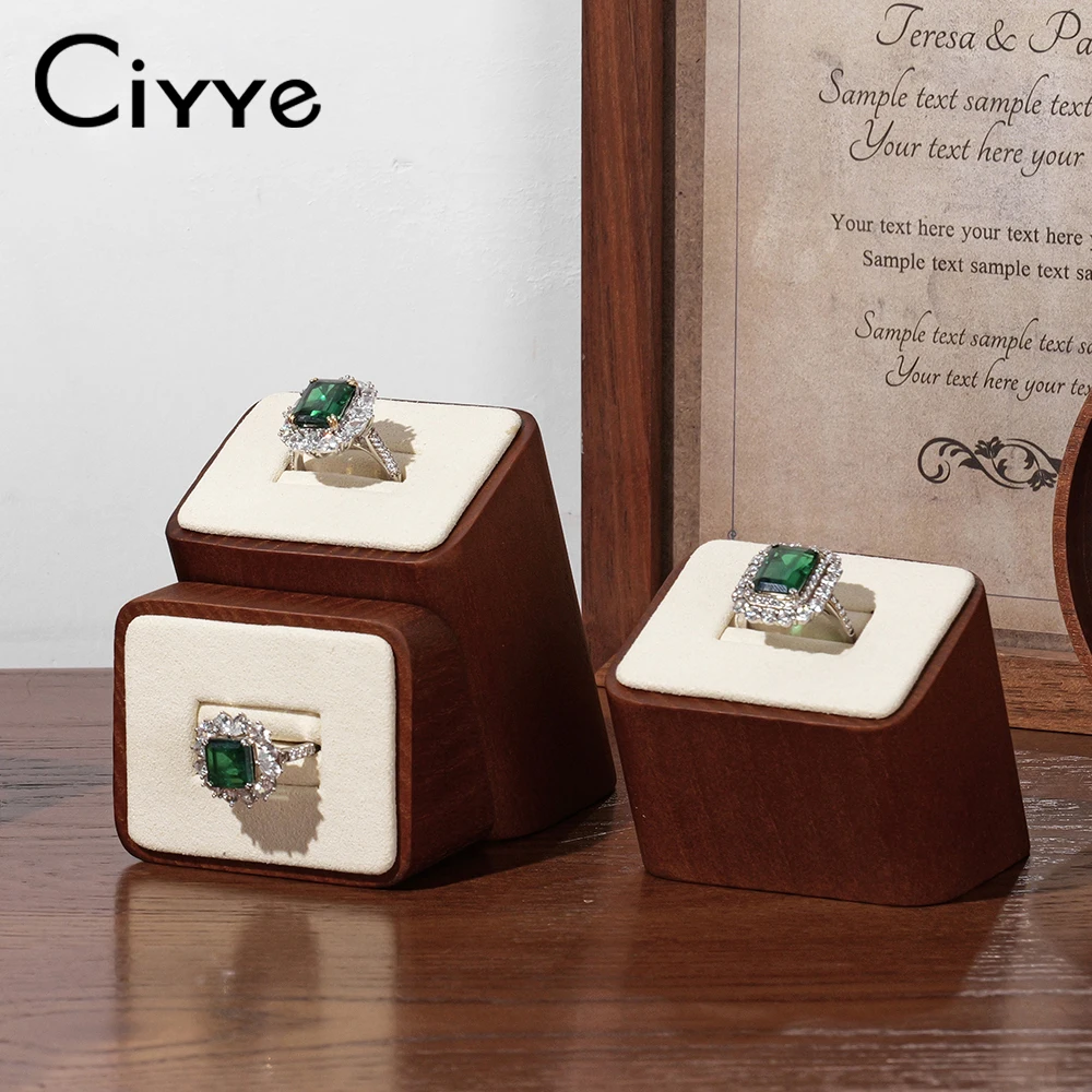 

Ciyye Solid Wood Jewelry Stand 3-piece Ring Stand Jewelry Storage Set Desktop Ring Display Stand Ring Base Jewelry Display Prop
