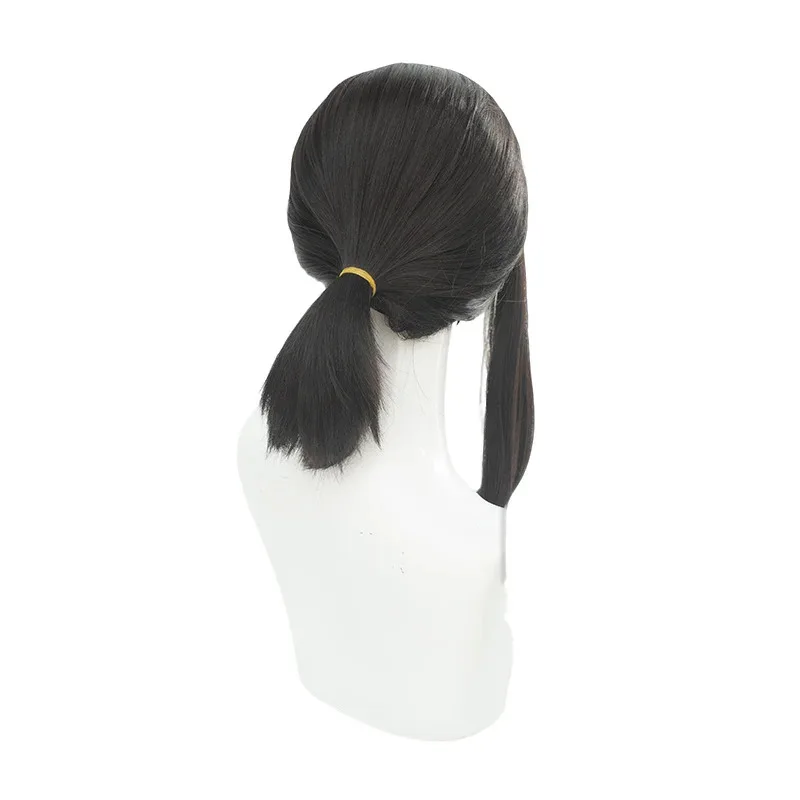 

qq34New! Dongshan Xiaohong Cos 45cm Black Heat-resistant Synthetic Hair Halloween Party Cosplay Anime +free Wig Cap