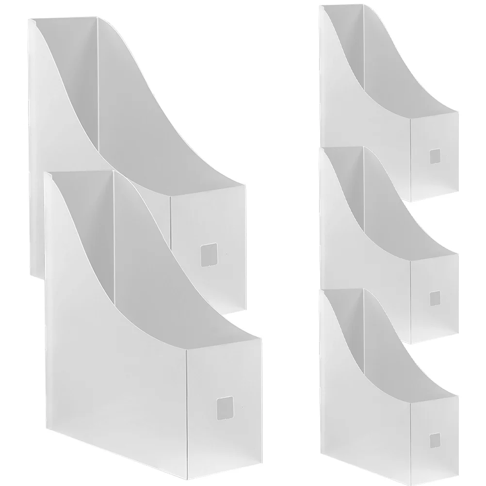 5 Pcs File Storage Box Office Supplies Desktop Rack Document Holder Vertical Paper Organizer