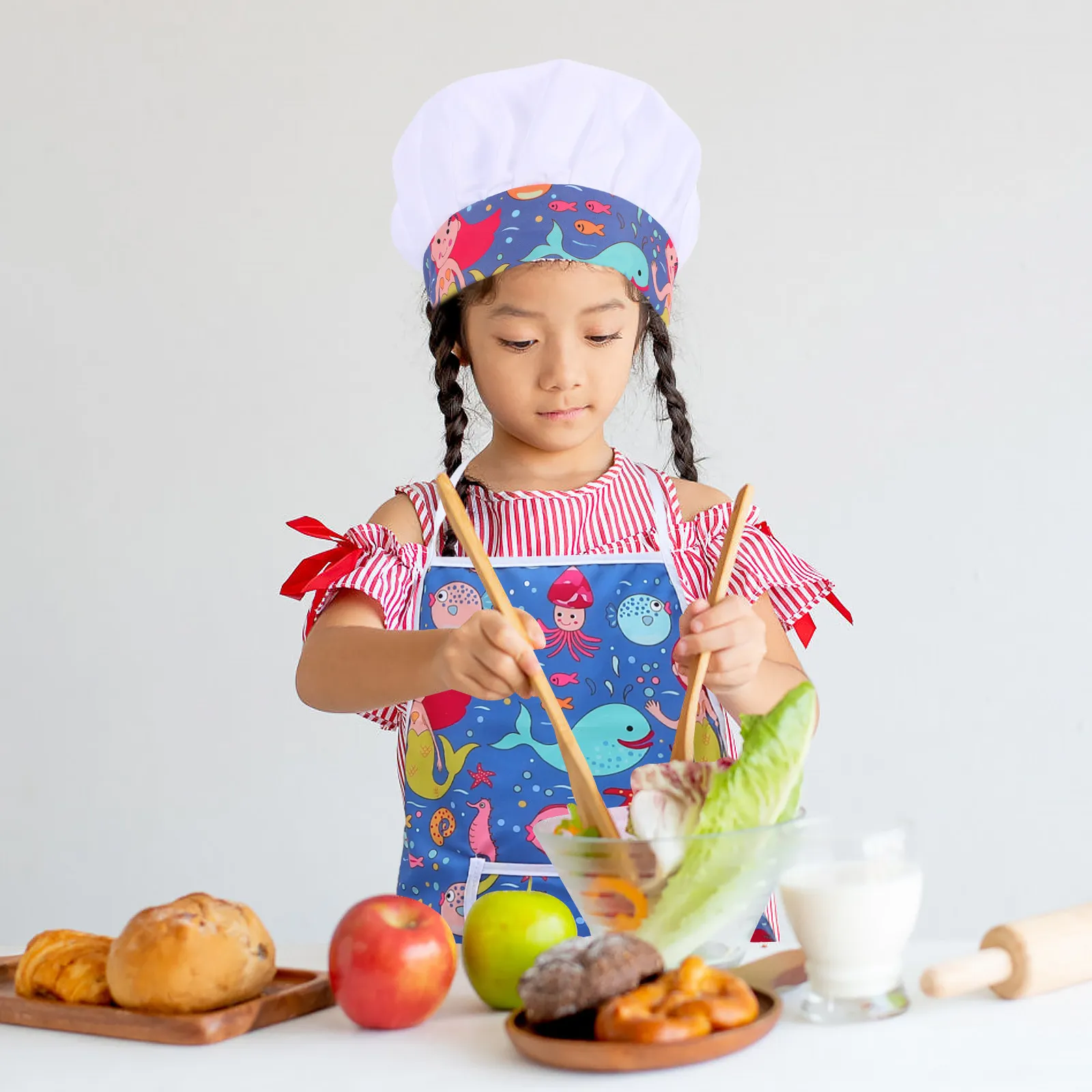 kid-cooking-utensils-baking-set-pretend-play-durable-plastic-wood-chef-role-kids-birthday-gift-childrens-apron-kitchen-toys