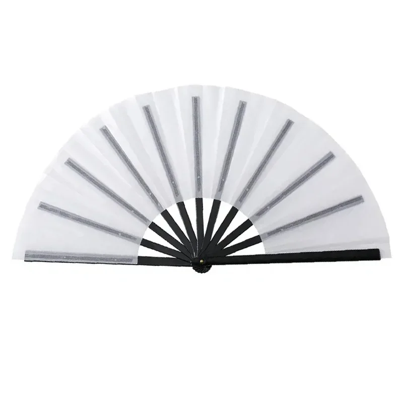 10pcs Pack 13 Inch Blank Foldable Fan Sublimation Printing Polyester Clacking Fan with Plastic Ribs KongFu Hand Fan Dance