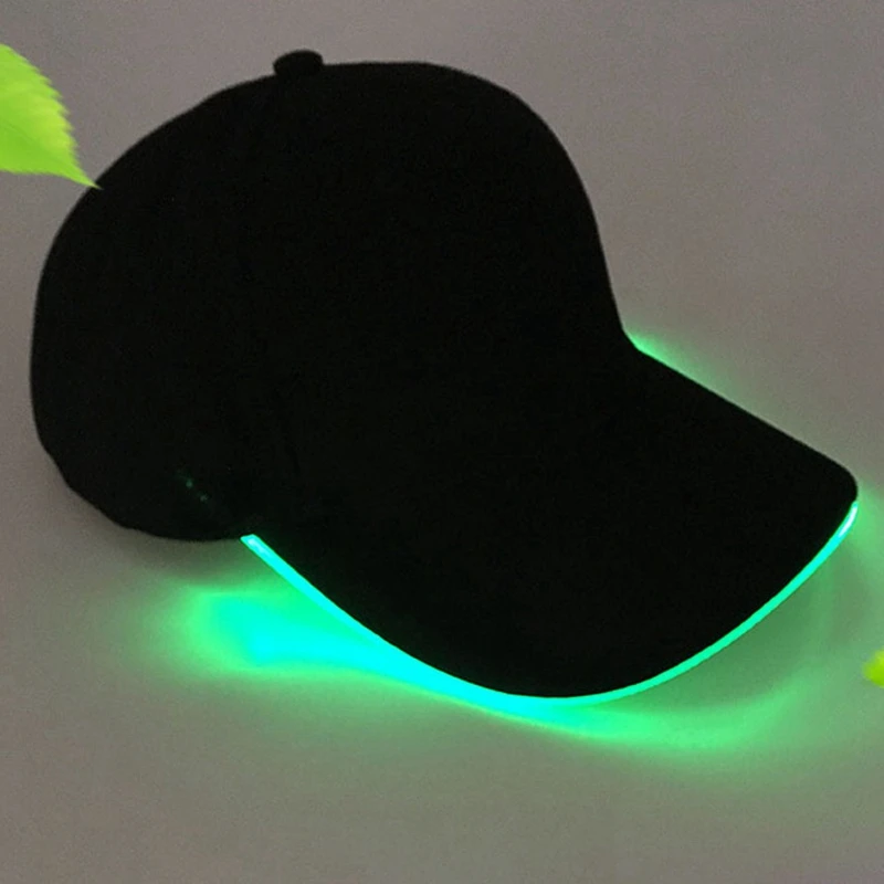 Chapéu eletrônico LED de algodão para boate, Chapéu LED, Luz verde