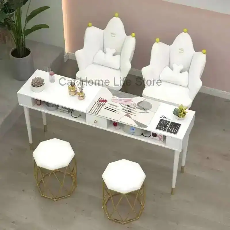 Manicure Small Tables Table Some Professional Pink Pliable Cheapest Chair Nail Salon Mesa Para Designer De Unhas Prosthesis Fan
