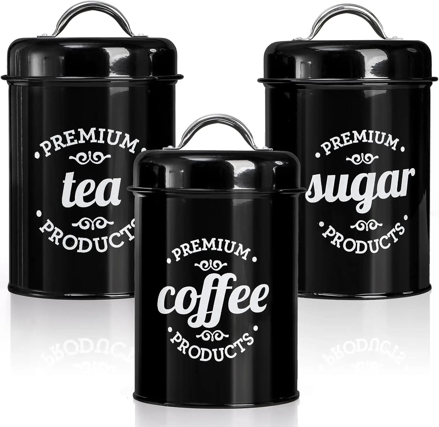 

3-пакеты герметичных металлических канистр для кофе, чая, сахара — кухонное хранилище в деревенском стиле с крышками