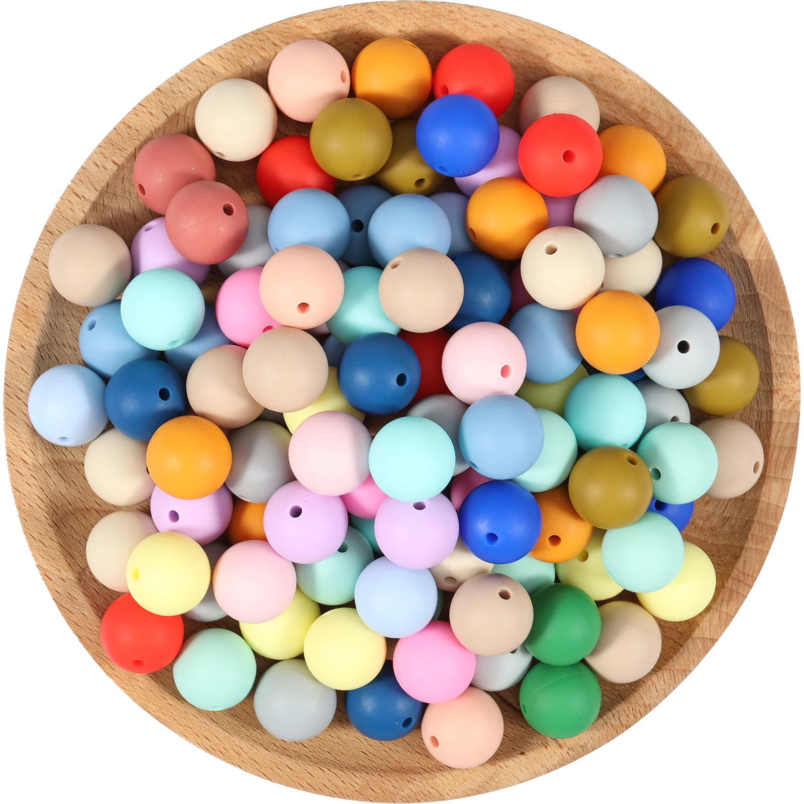 200 件 Silicone Beads Round Silicone Beads Bulk 20 Colors Silicone Loose Beads Soft Silicone Beads Set 15mm Round Beads Set