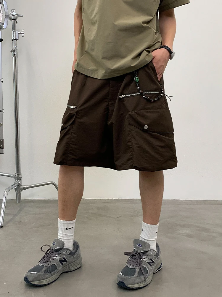 

Roaringwild Brown Loose Lightweight Workwear orts Youthful Vitali Sle Straight Leg Summer Casual Pants for Men