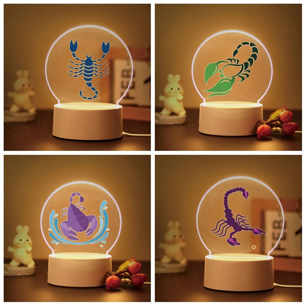 1 pc cute Cartoon animals Color Changeable Table Lamp 3D Night Light With Crack Basebirthday Gift