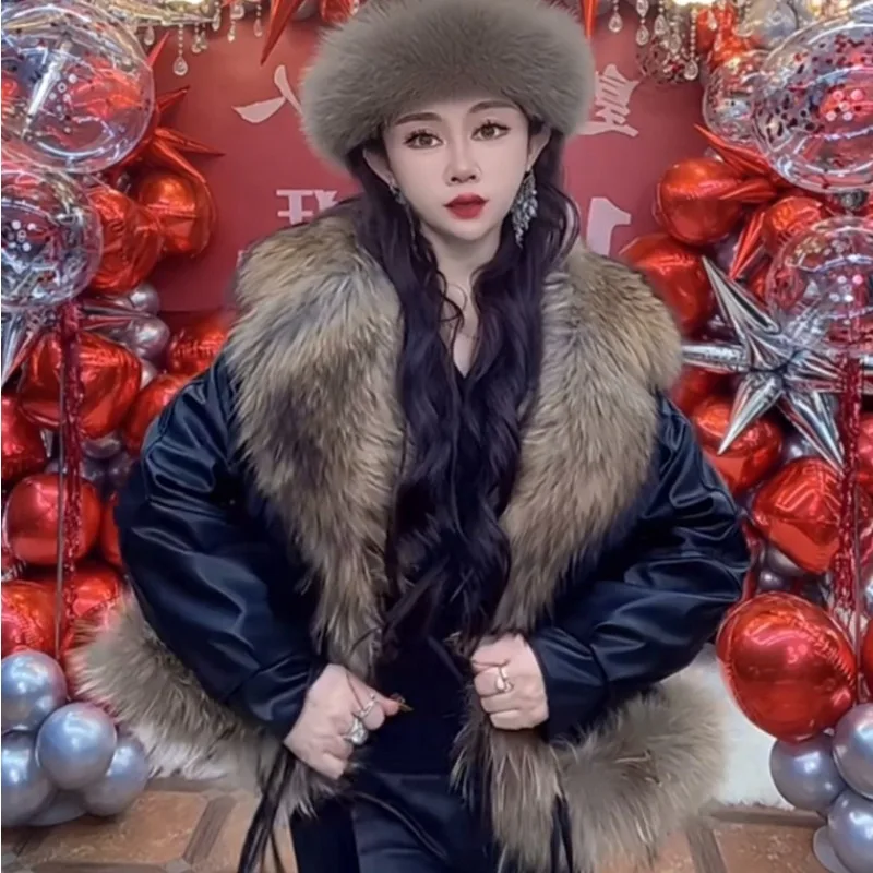 새로운 겨울 인터넷 유명한 황금섬 오소리 칼라 패셔너블한 코트 하이닝 외부의 심플한 개별 및 캐주얼웨어